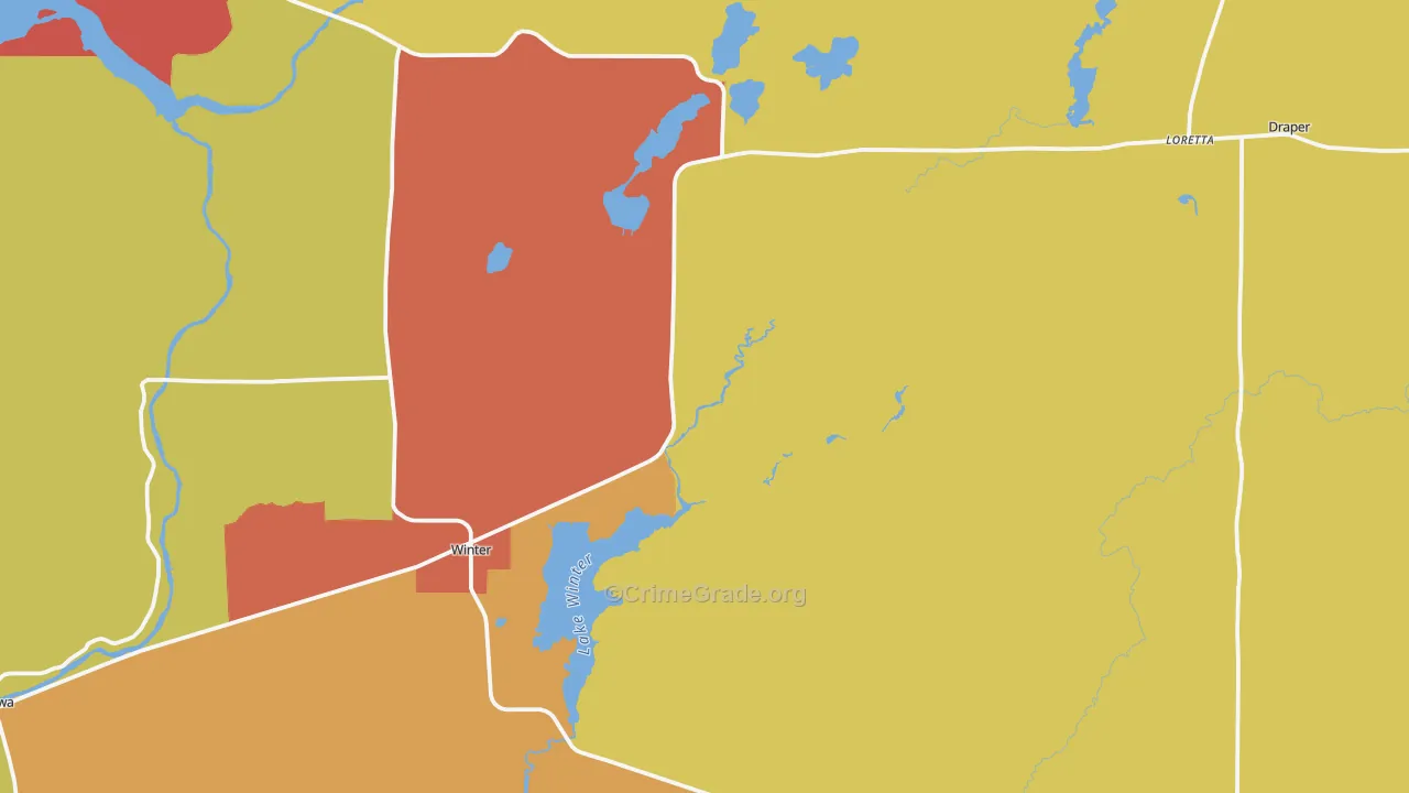 54896, WI Map of Theft Rates