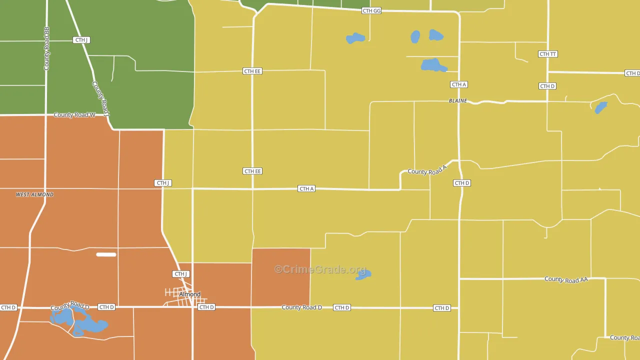 54909, WI Map of Theft Rates