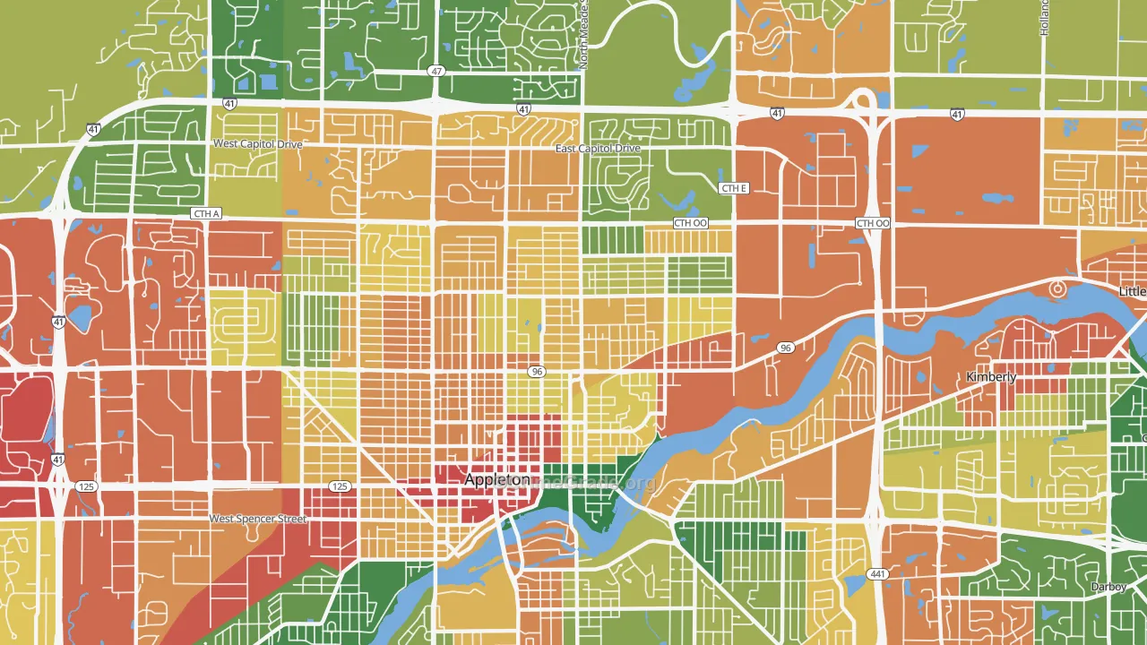 54911, WI Map of Theft Rates