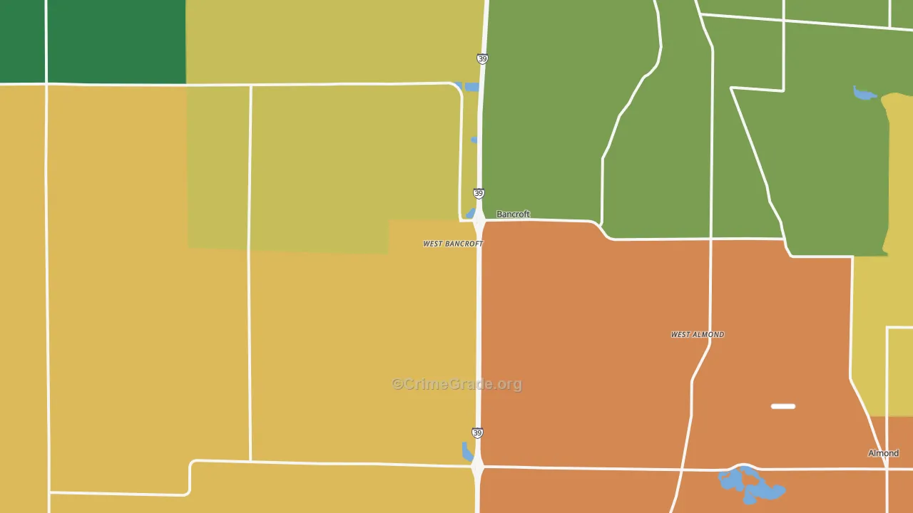 54921, WI Map of Theft Rates