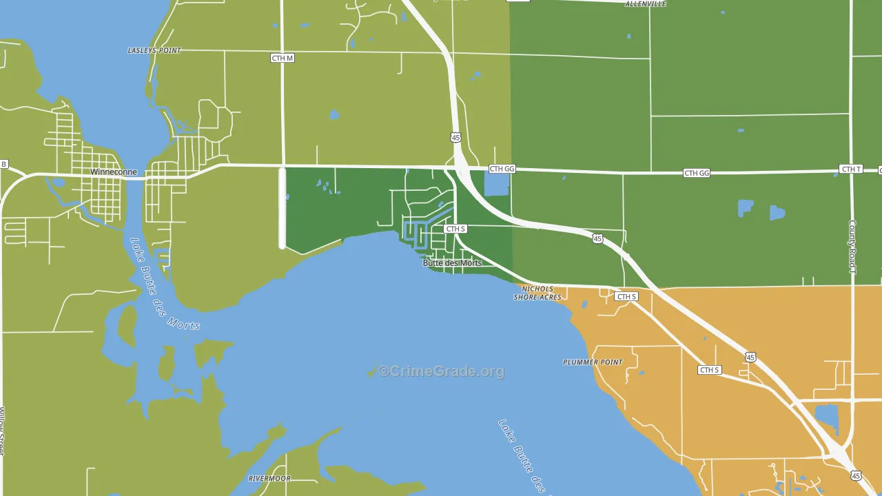54927, WI Map of Theft Rates