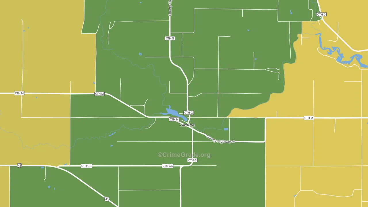 54928, WI Map of Theft Rates