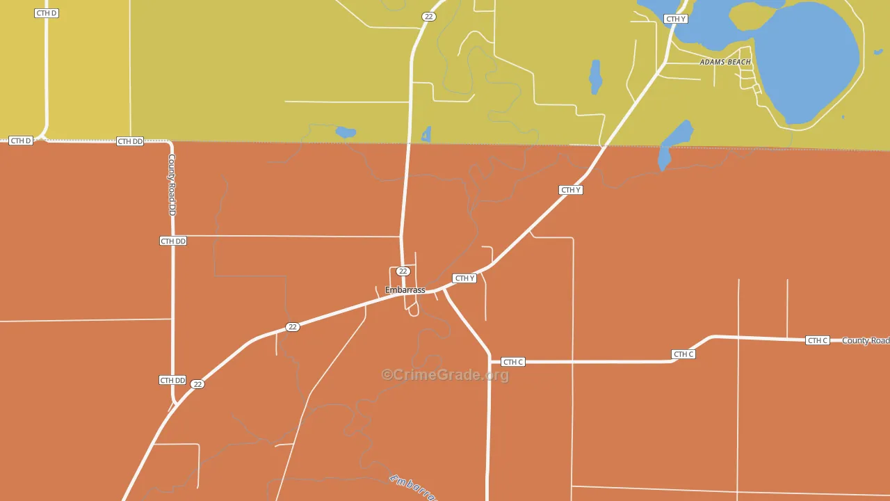 54933, WI Map of Theft Rates