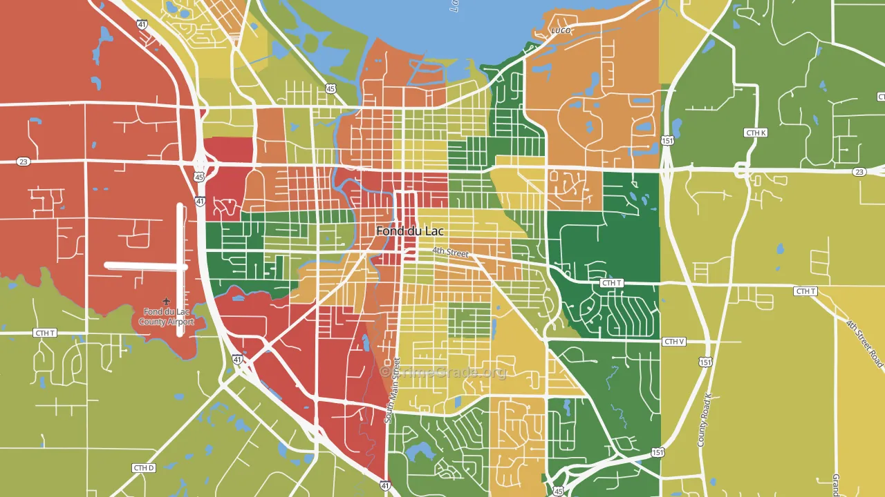 54935, WI Map of Theft Rates