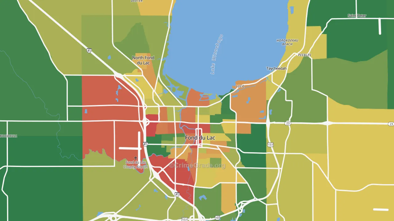54937, WI Map of Theft Rates