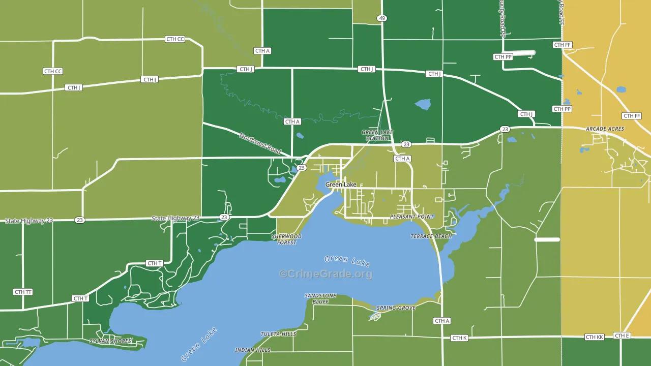 54941, WI Map of Theft Rates