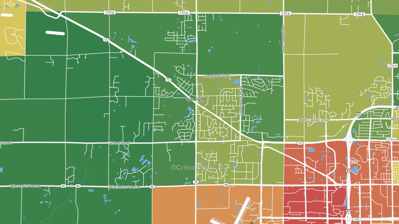 54942, WI Map of Theft Rates