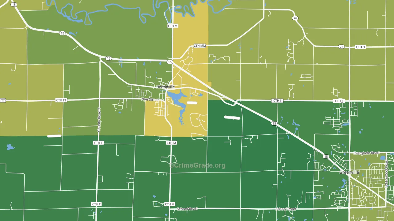 54944, WI Map of Theft Rates