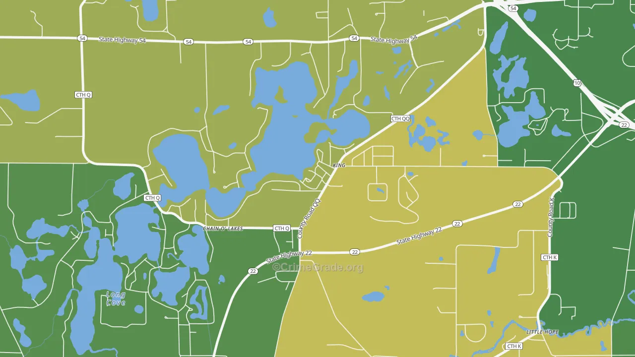 54946, WI Map of Theft Rates