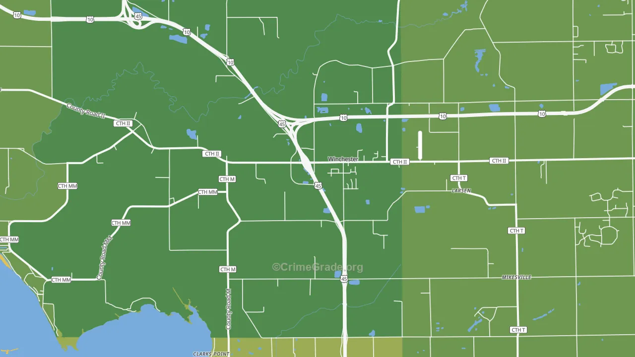54947, WI Map of Theft Rates