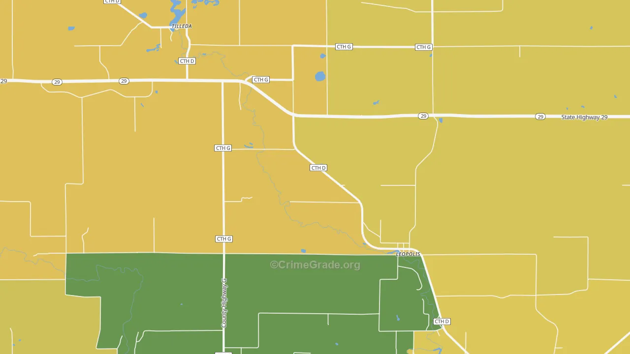 54948, WI Map of Theft Rates