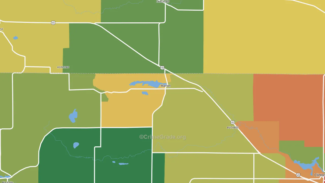 54950, WI Map of Theft Rates