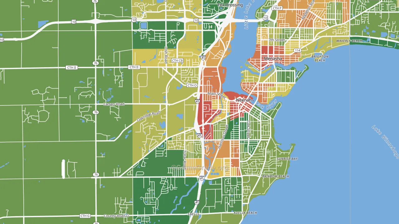 54956, WI Map of Theft Rates