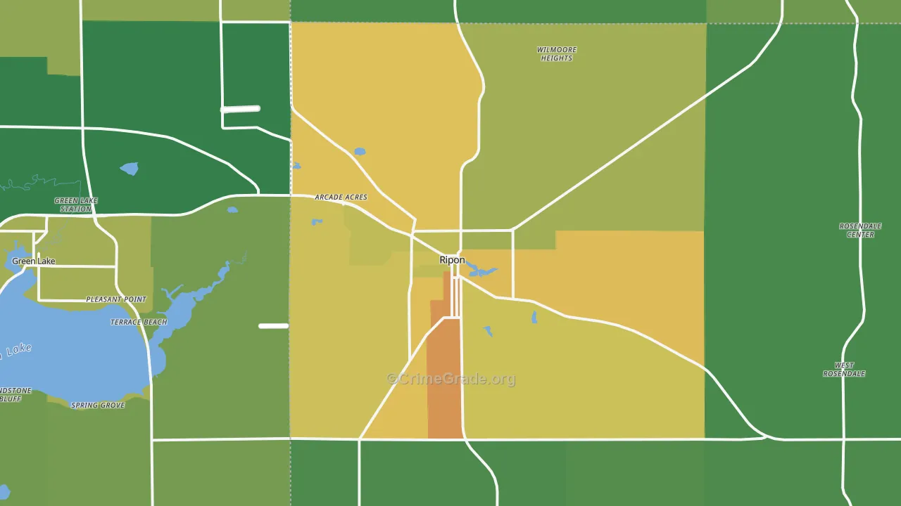 54971, WI Map of Theft Rates