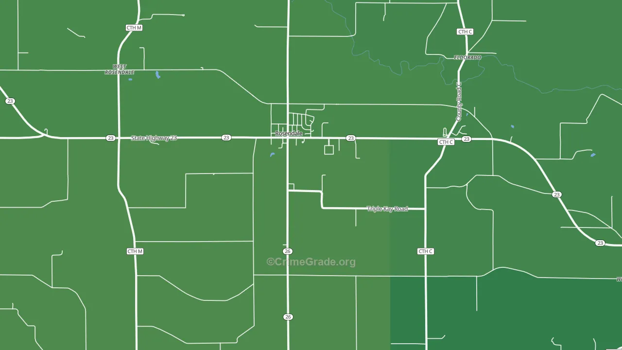 54974, WI Map of Theft Rates