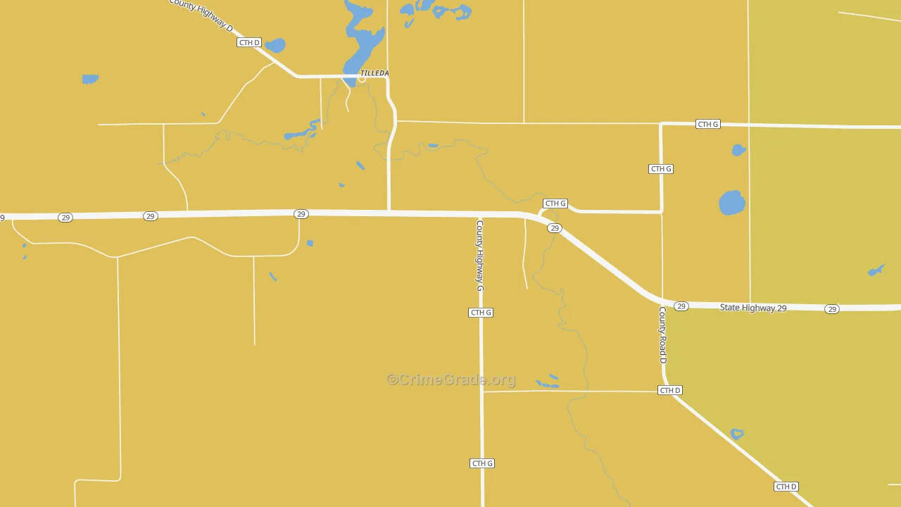 54978, WI Map of Theft Rates