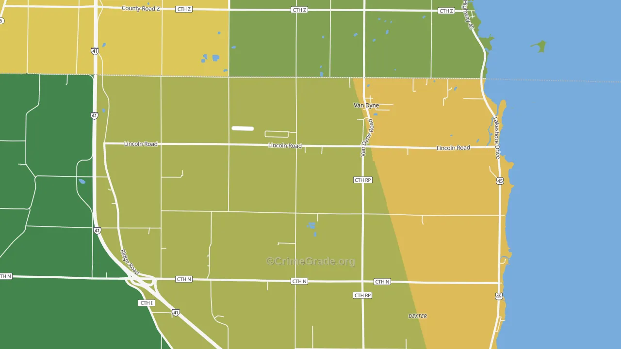 54979, WI Map of Theft Rates