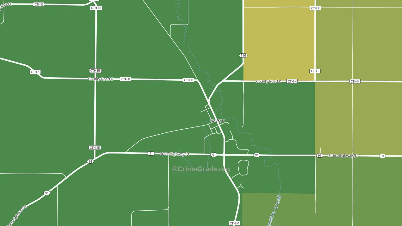 54980, WI Map of Theft Rates