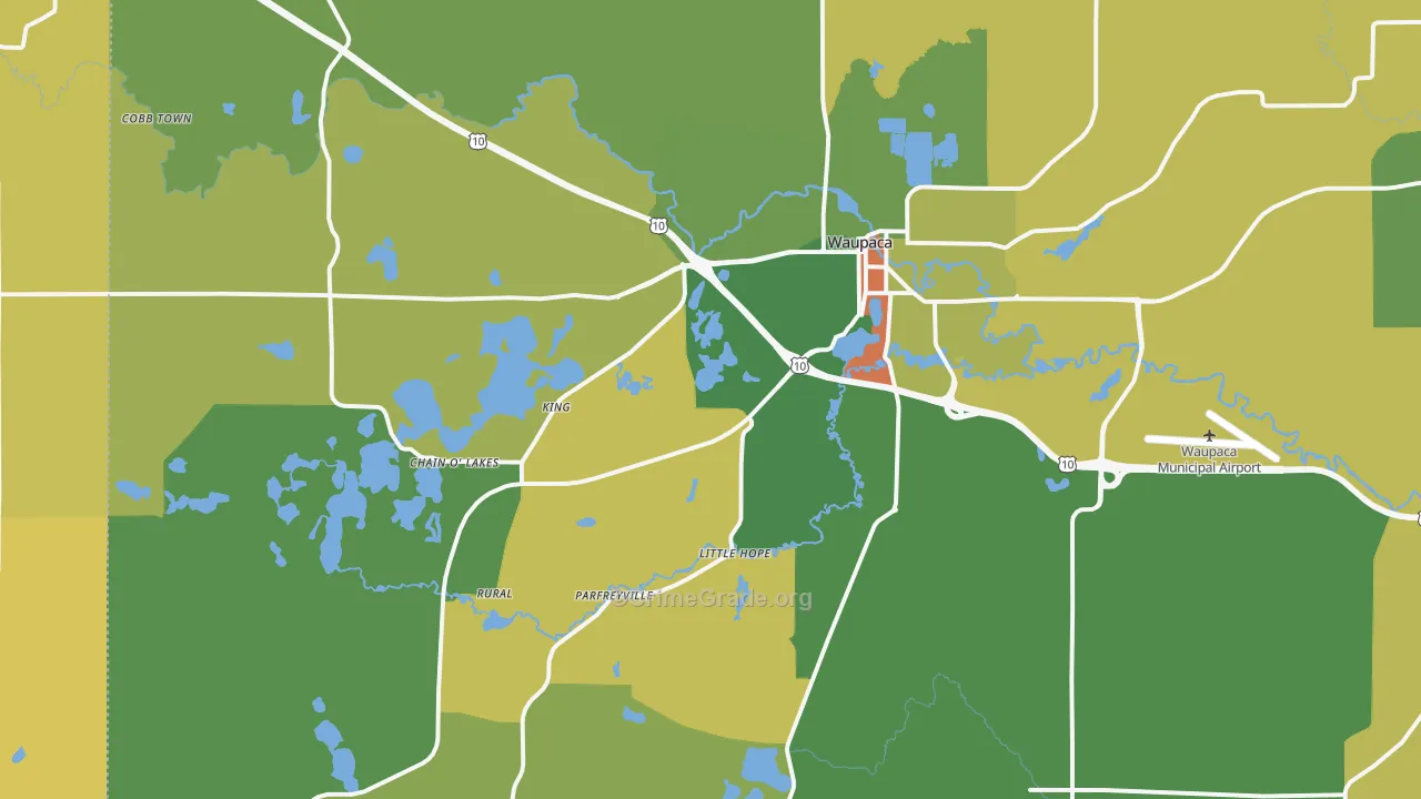 54981, WI Map of Theft Rates