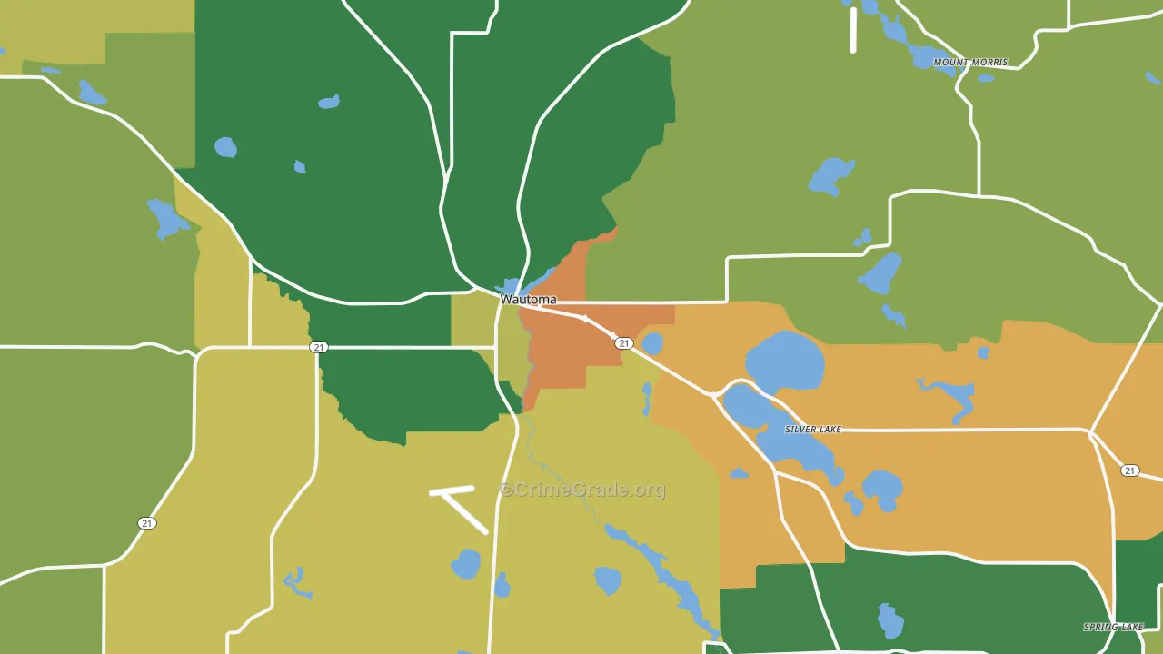 54982, WI Map of Theft Rates