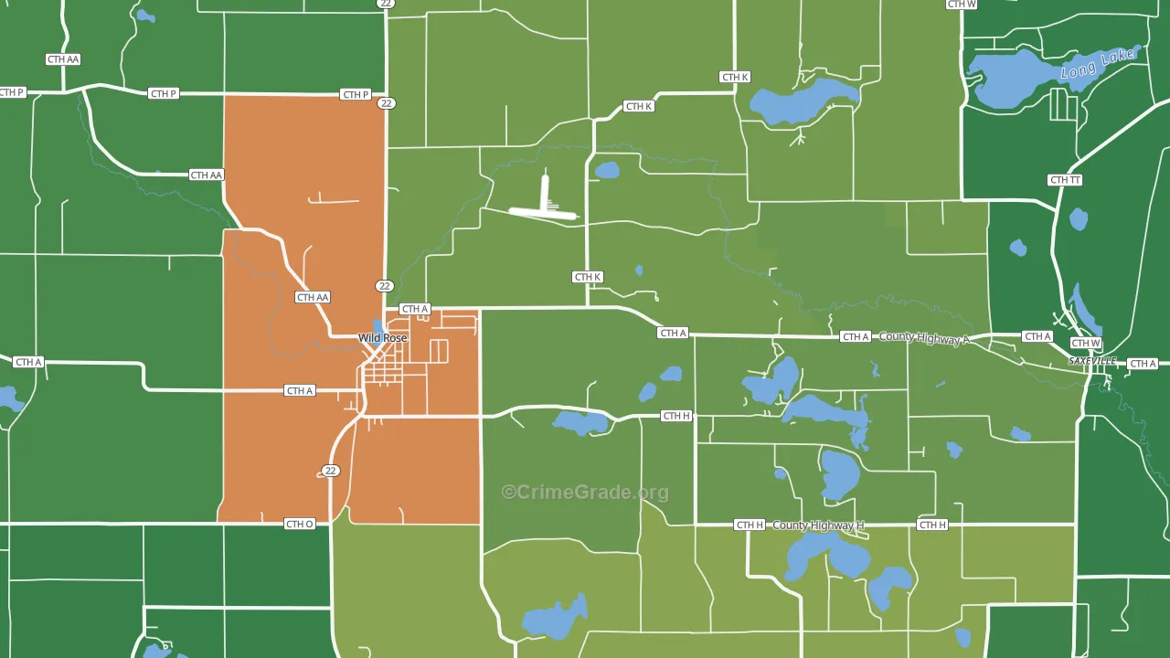 54984, WI Map of Theft Rates