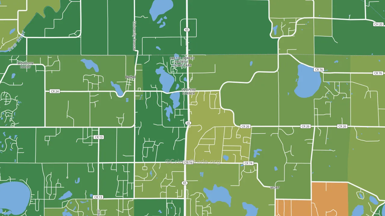55005, MN Map of Theft Rates