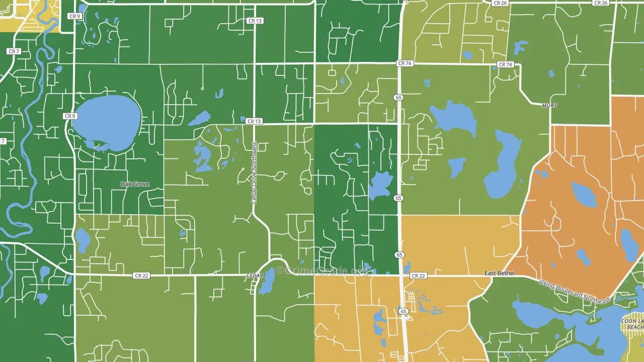 55011, MN Map of Theft Rates