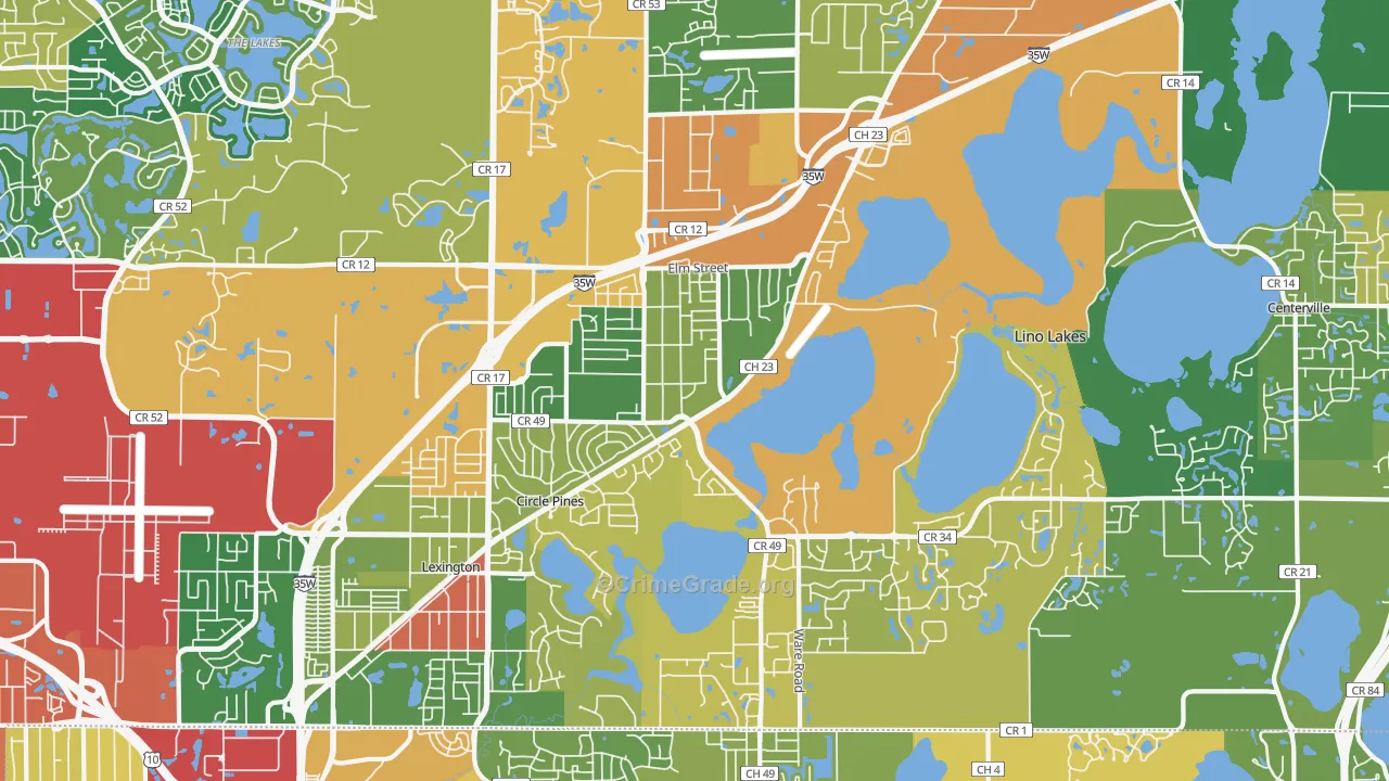 55014, MN Map of Theft Rates