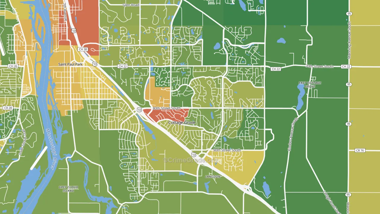55016, MN Map of Theft Rates