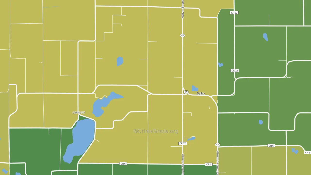 55017, MN Map of Theft Rates