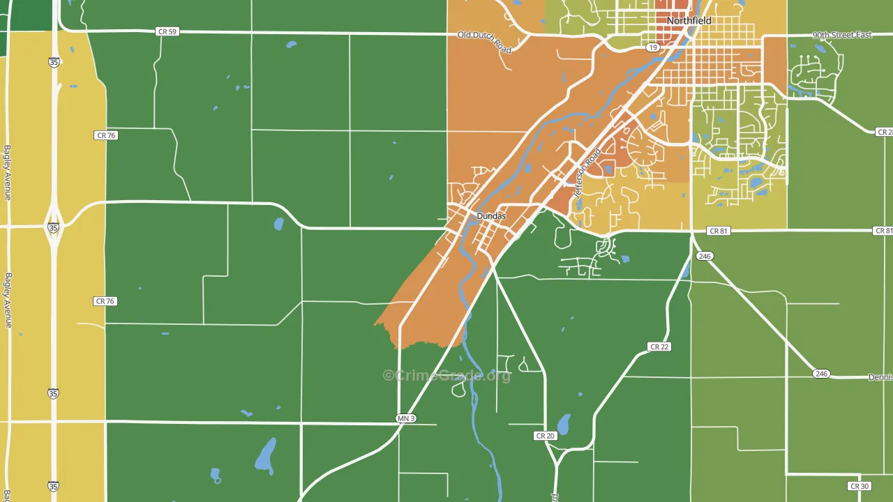 55019, MN Map of Theft Rates