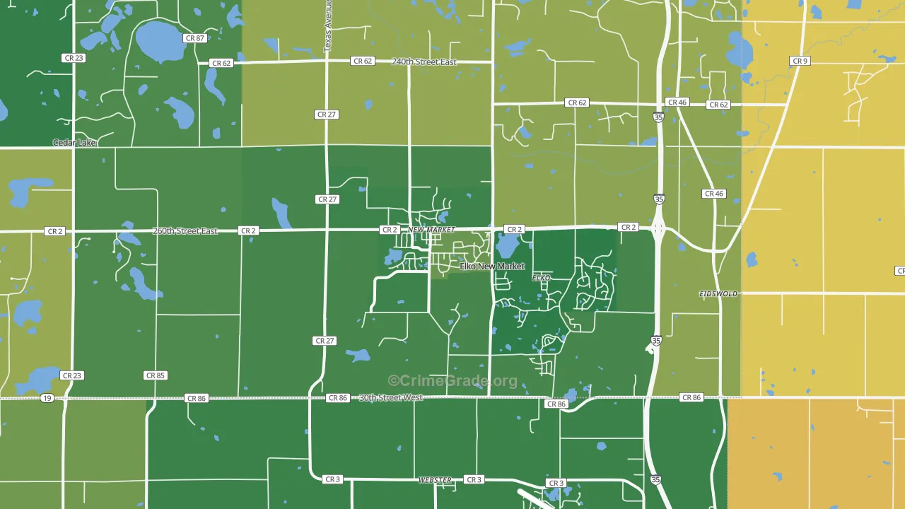 55020, MN Map of Theft Rates