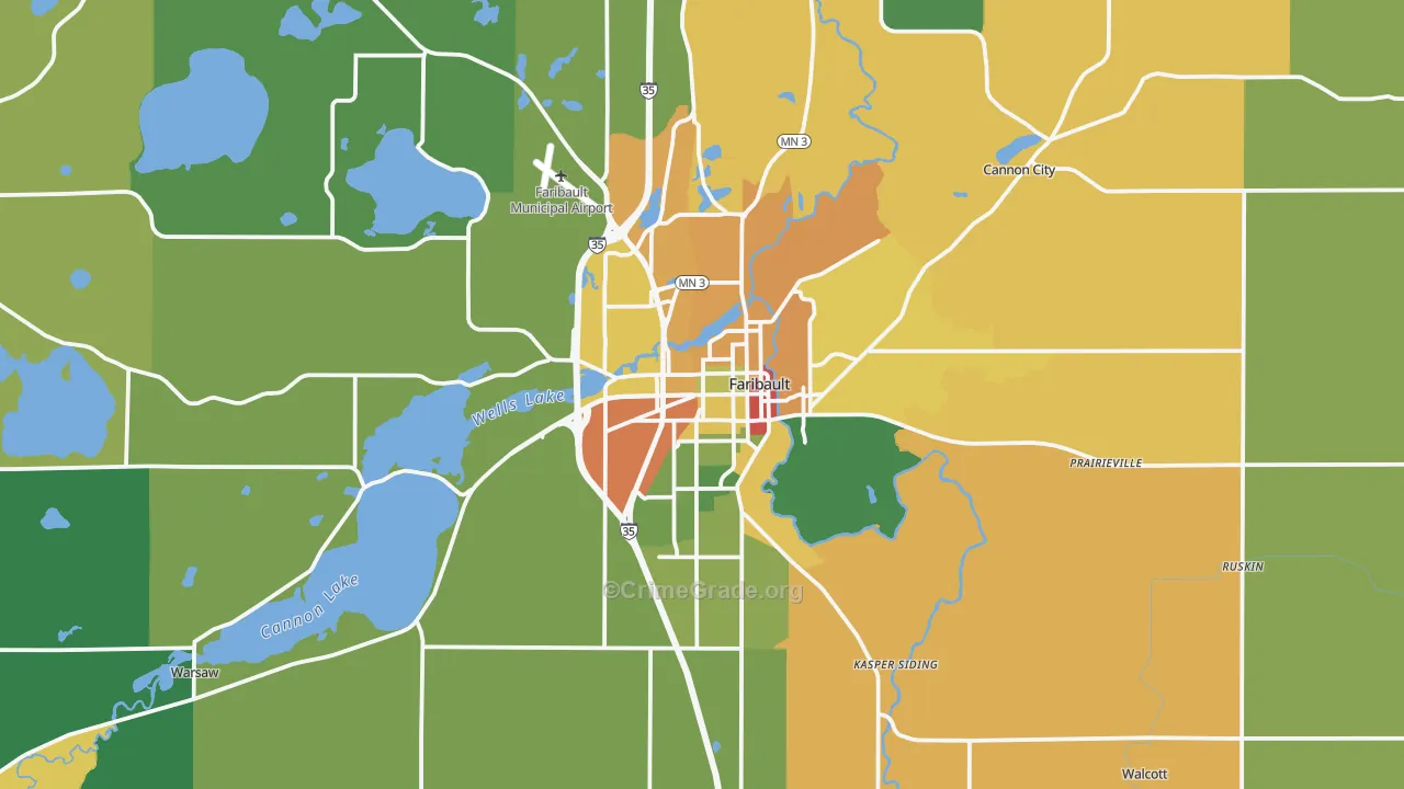 55021, MN Map of Theft Rates
