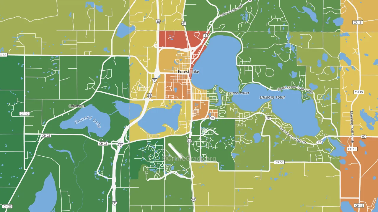 55025, MN Map of Theft Rates