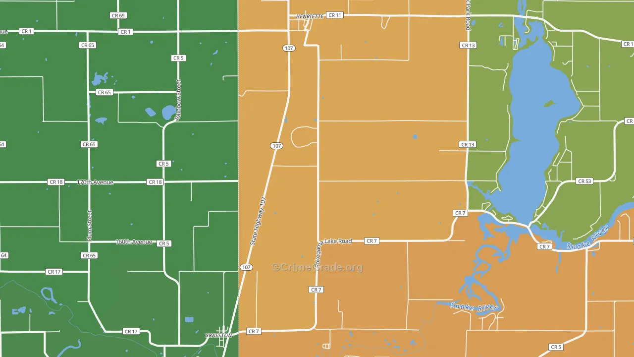55030, MN Map of Theft Rates