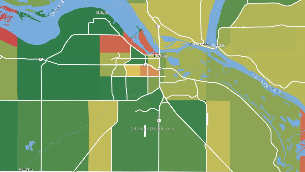 55033, MN Map of Theft Rates