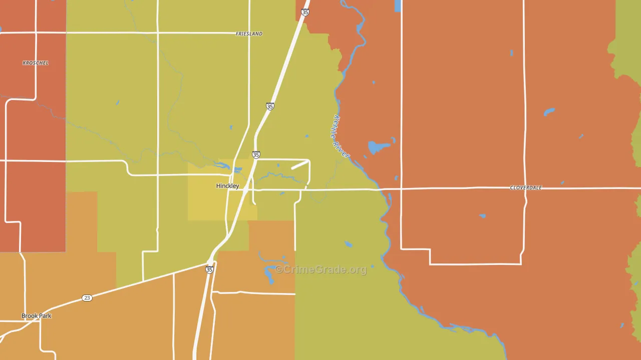 55037, MN Map of Theft Rates