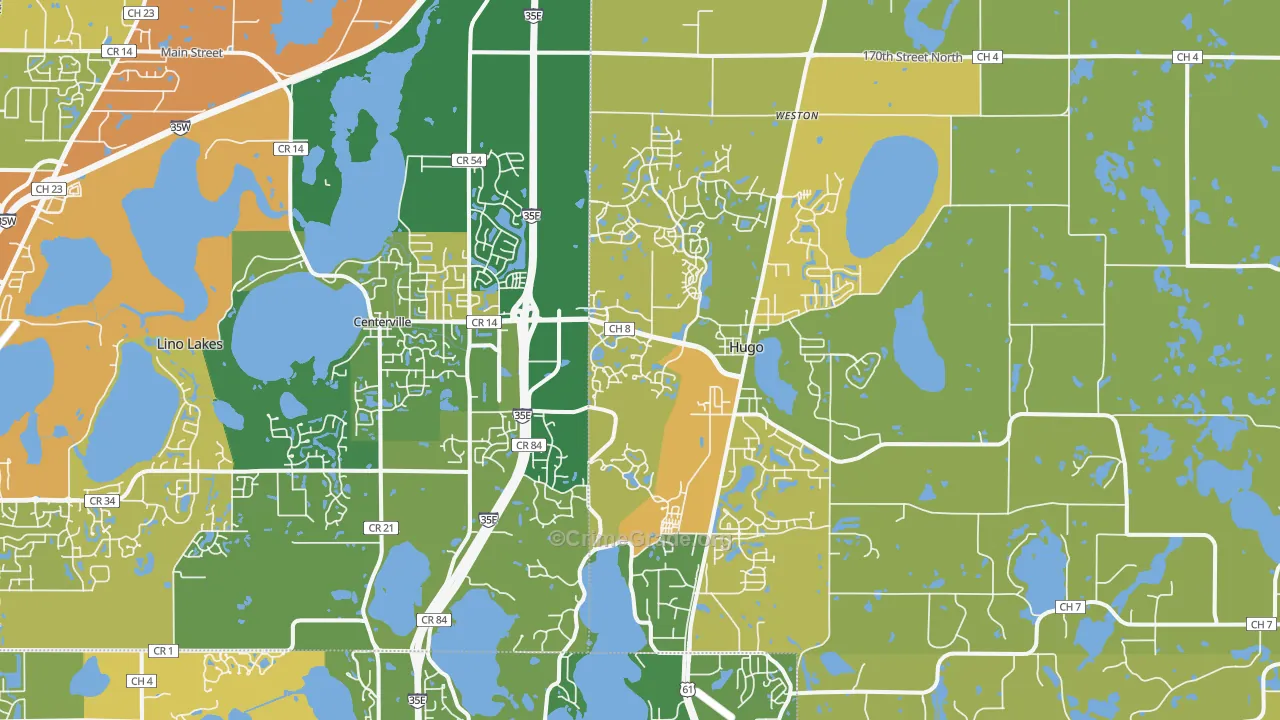 55038, MN Map of Theft Rates