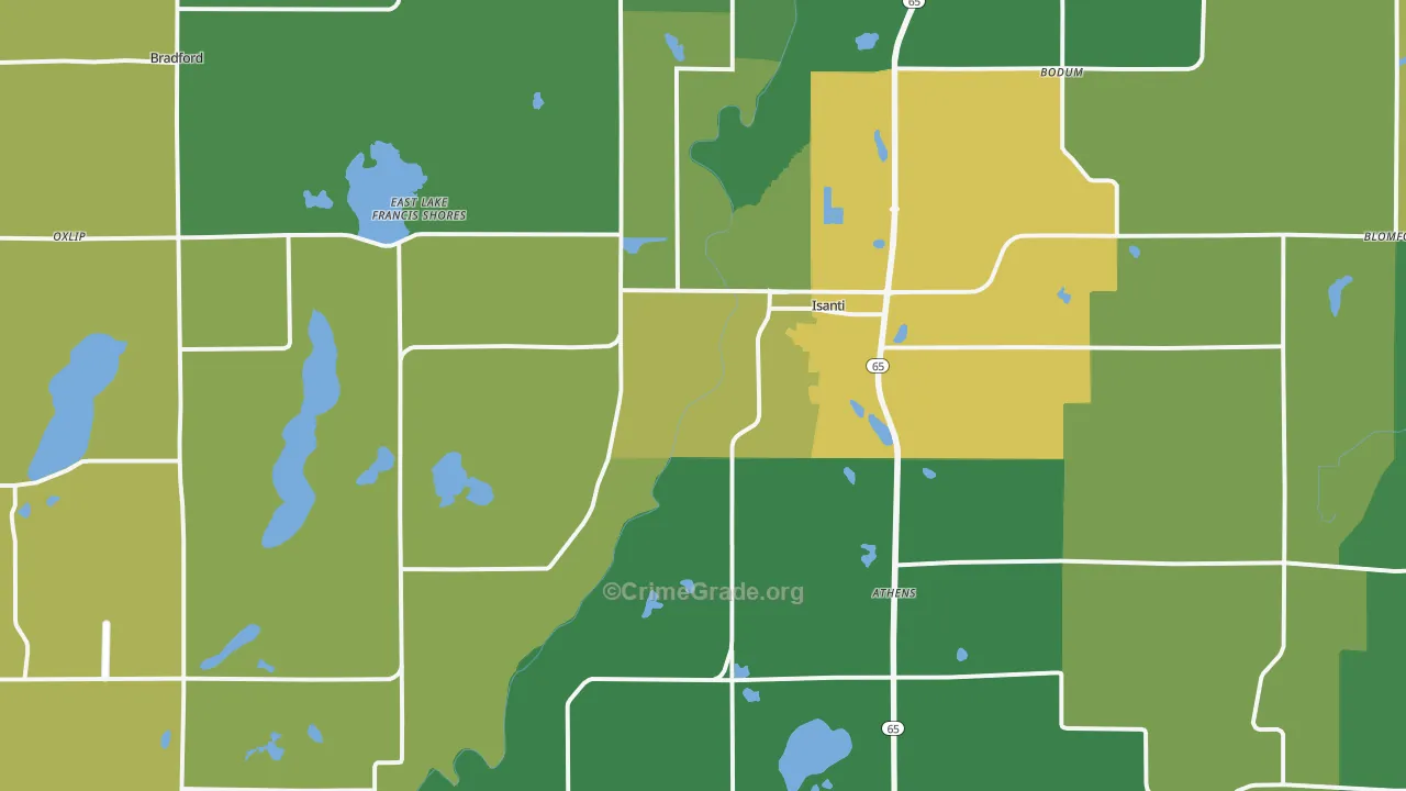 55040, MN Map of Theft Rates