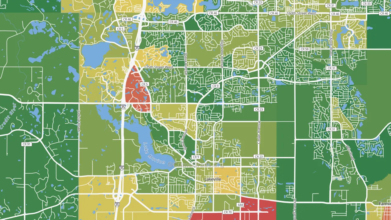 55044, MN Map of Theft Rates