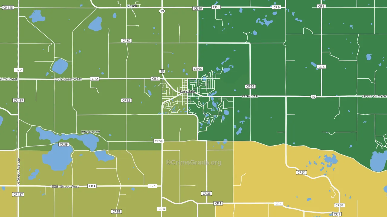 55046, MN Map of Theft Rates