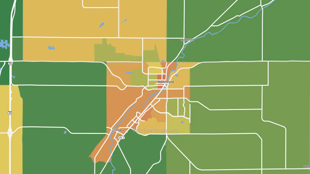 55057, MN Map of Theft Rates