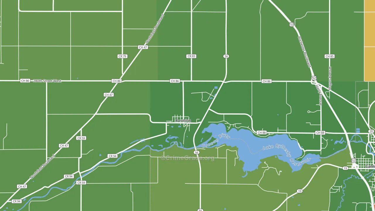 55065, MN Map of Theft Rates