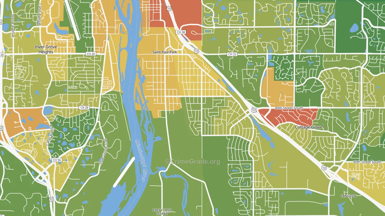 55071, MN Map of Theft Rates