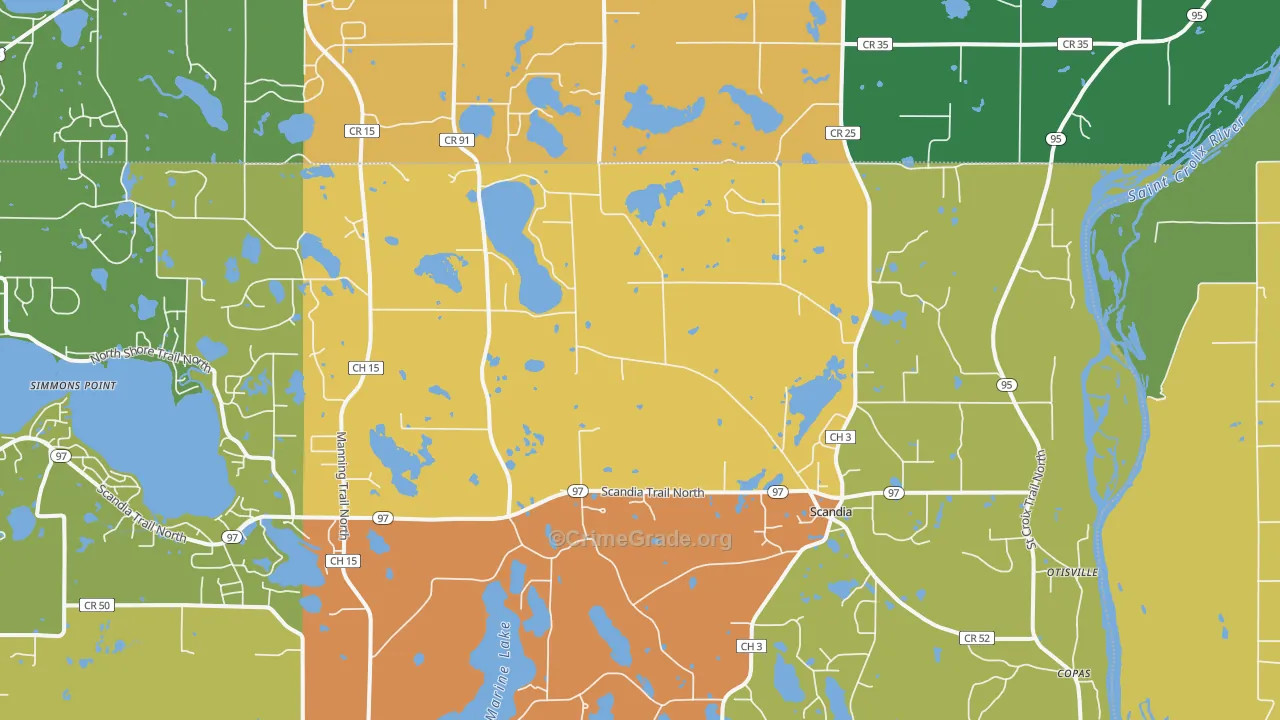 55073, MN Map of Theft Rates