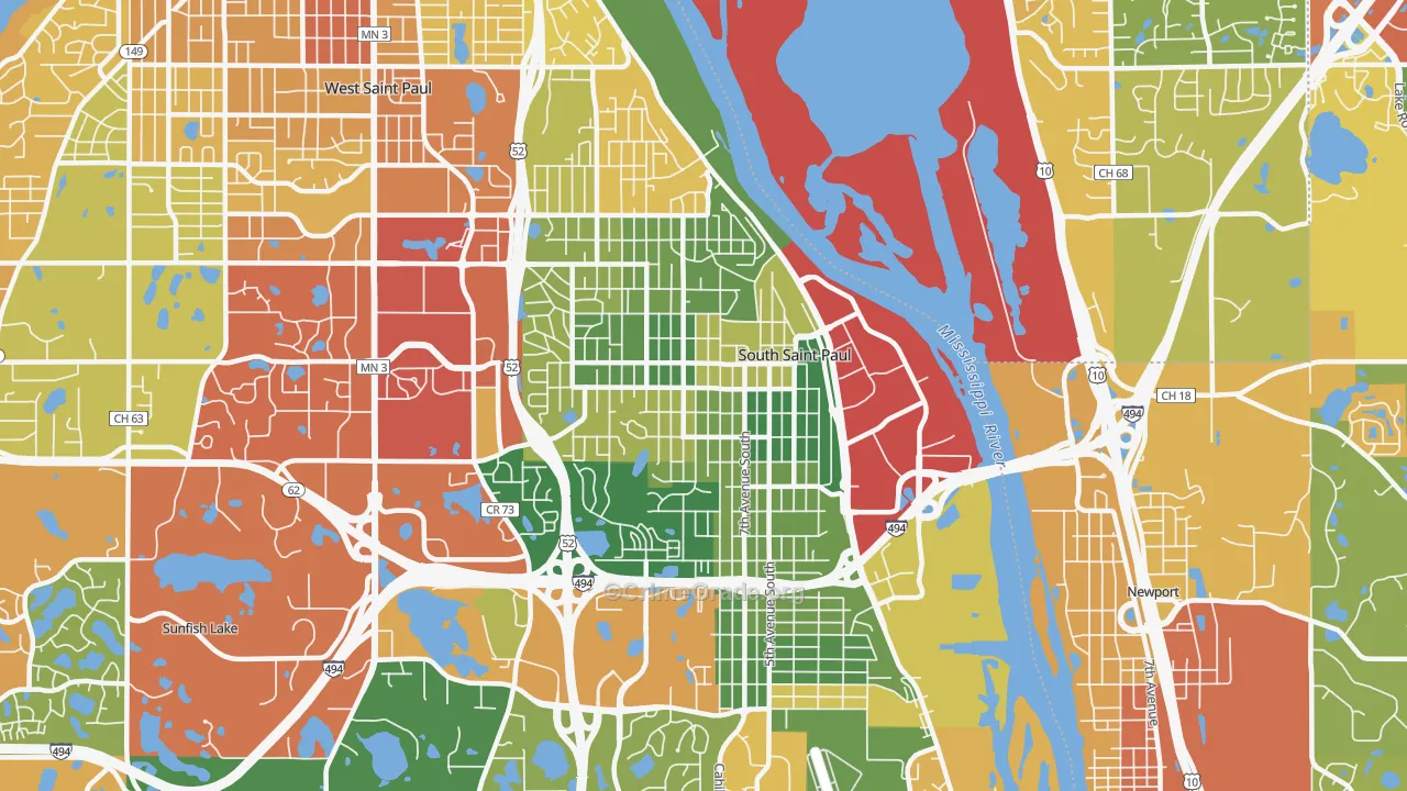 55075, MN Map of Theft Rates