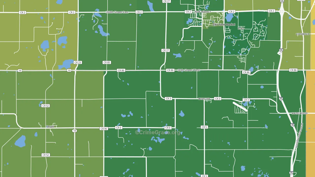 55088, MN Map of Theft Rates