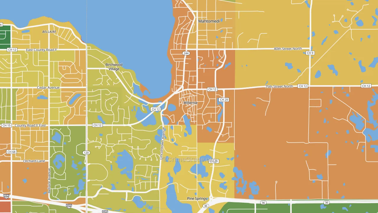 55090, MN Map of Theft Rates