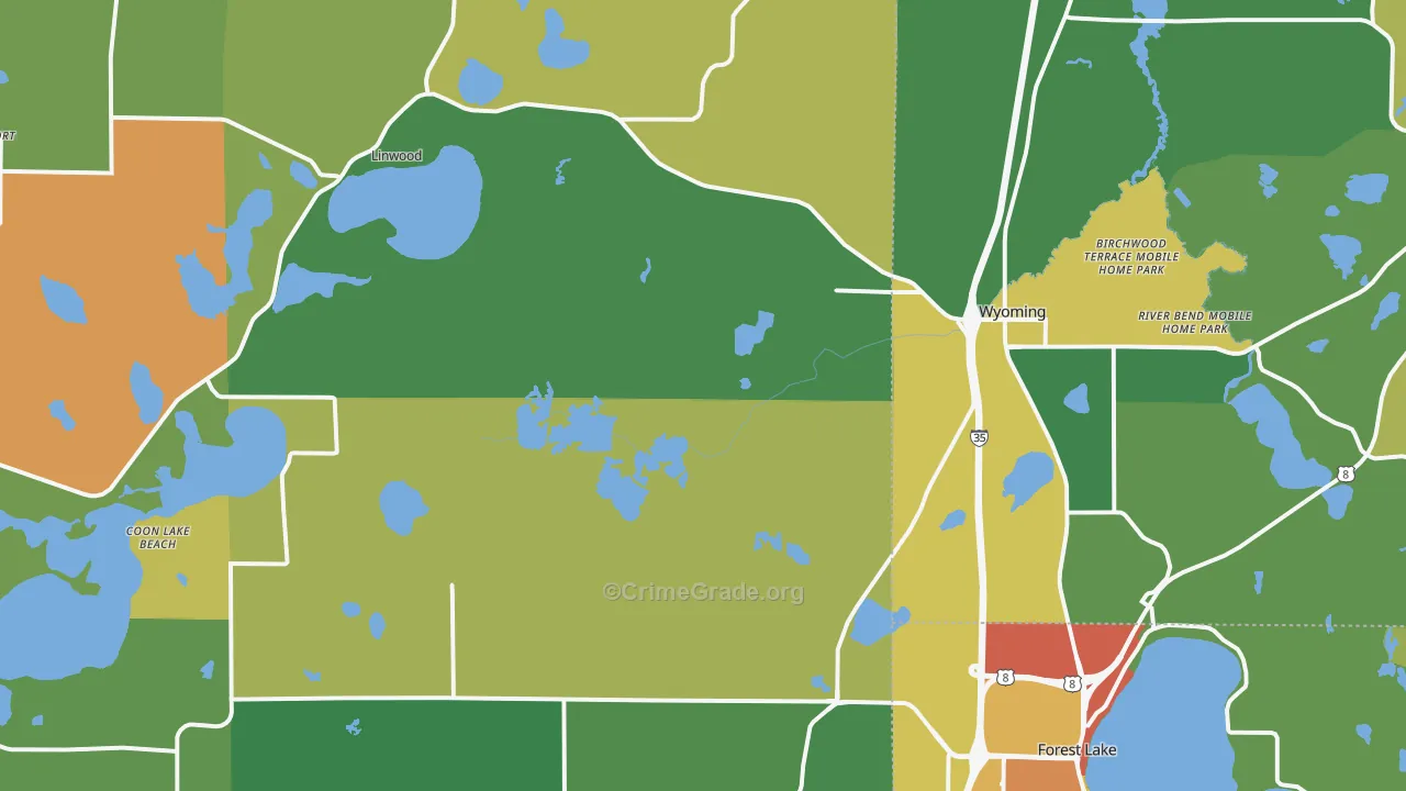 55092, MN Map of Theft Rates