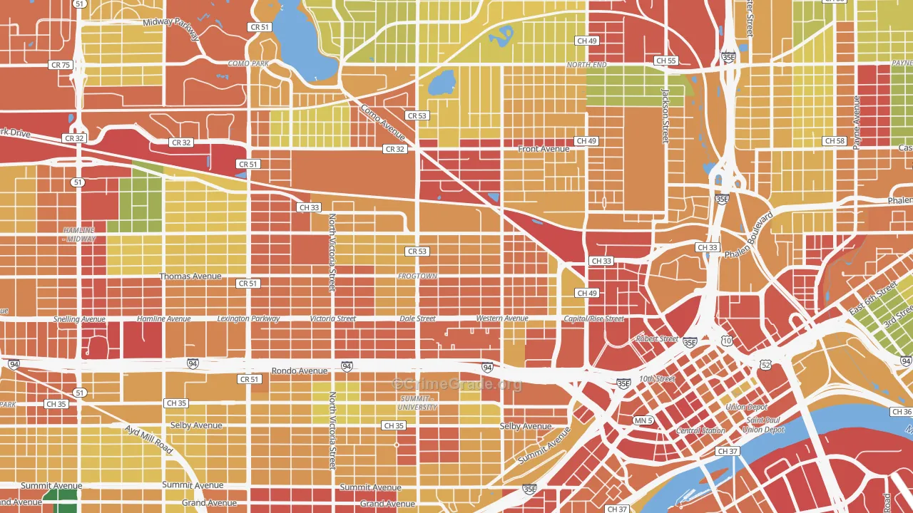 55103, MN Map of Theft Rates